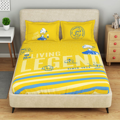 Kids 100 % Cotton Double Bedsheet, 132 TC, Character, Yellow