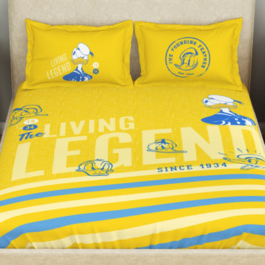 Kids 100 % Cotton Double Bedsheet, 132 TC, Character, Yellow