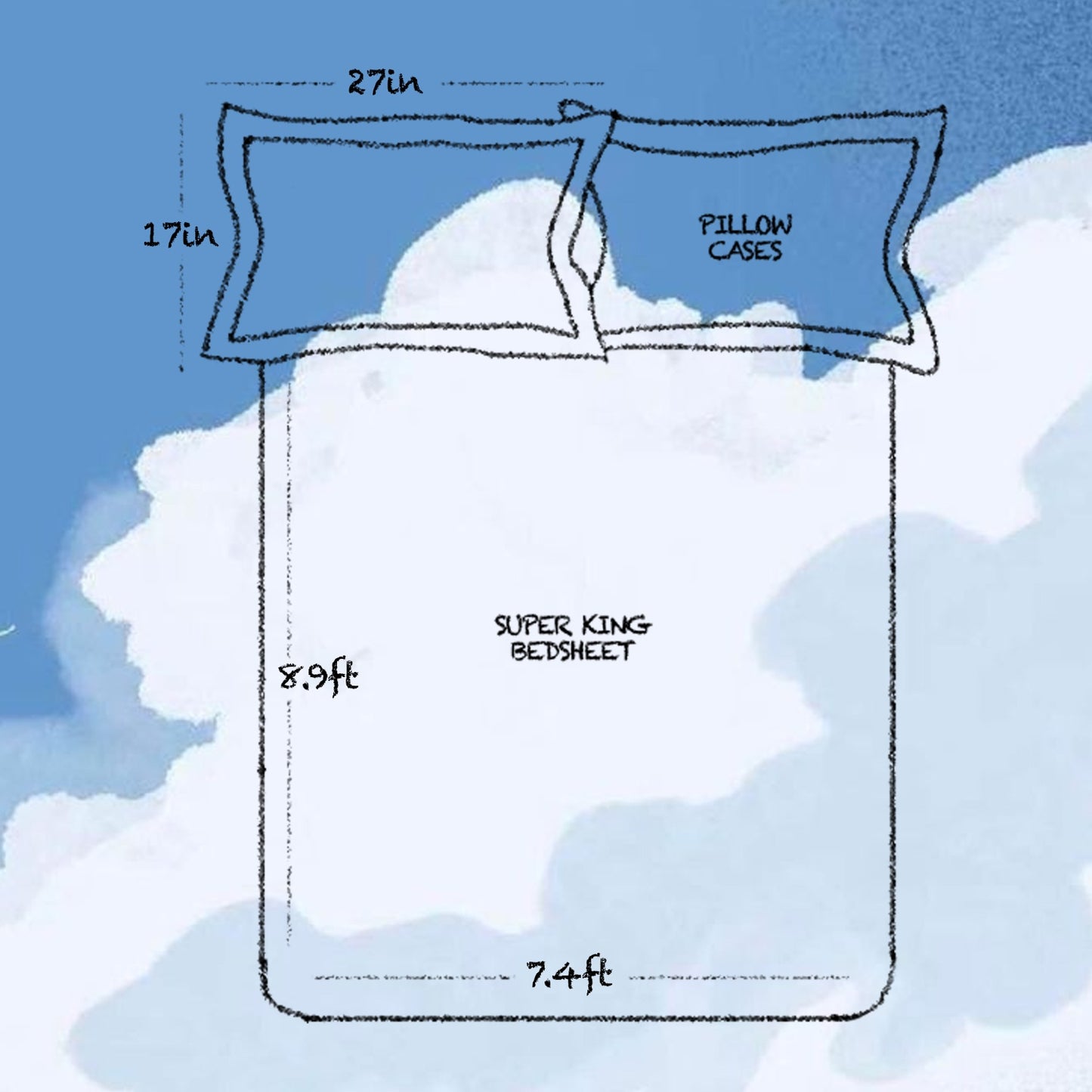 Kids 100 % Cotton Double Bedsheet, 132 TC, Character, Light Blue