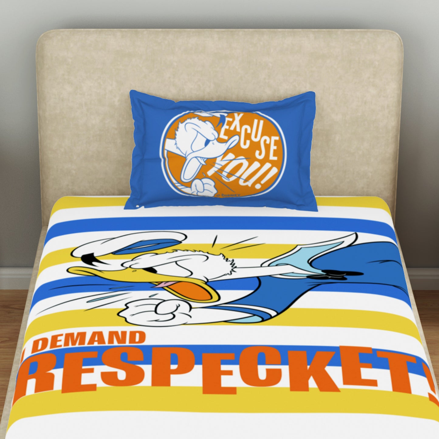 Kids 100 % Cotton Single Bedsheet, 132 TC, Character, Blue