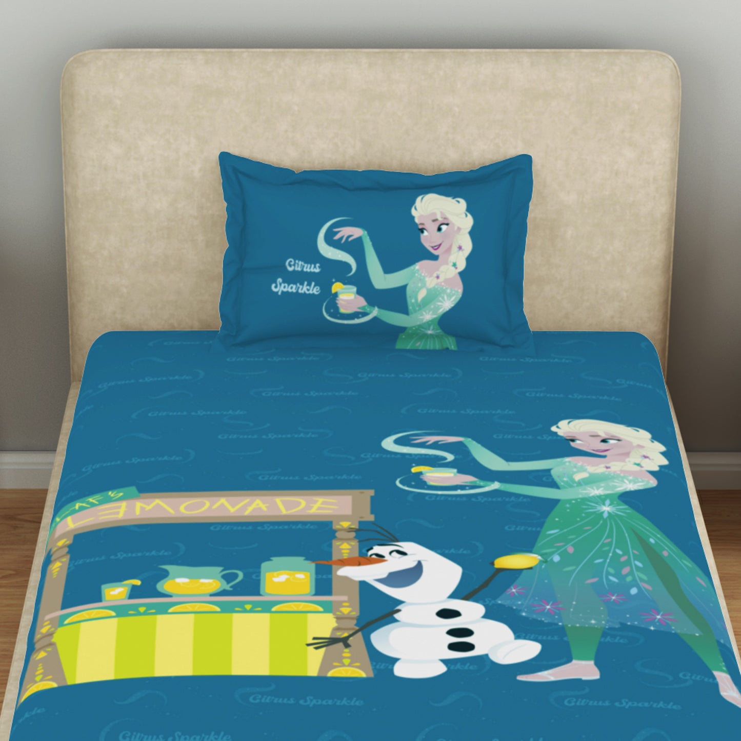 Kids 100 % Cotton Single Bedsheet, 132 TC, Character, Dark Blue