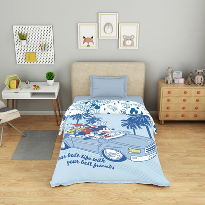 Kids 100 % Cotton Single Quilt, 132 TC, Character, Light Blue
