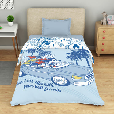 Kids 100 % Cotton Single Quilt, 132 TC, Character, Light Blue