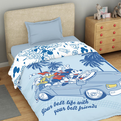 Kids 100 % Cotton Single Quilt, 132 TC, Character, Light Blue