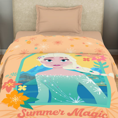 Kids 100 % Cotton Single Quilt, 132 TC, Character, Light Orange