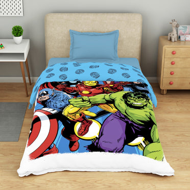 Kids 100 % Cotton Single Quilt, 132 TC, Character, Dark Blue