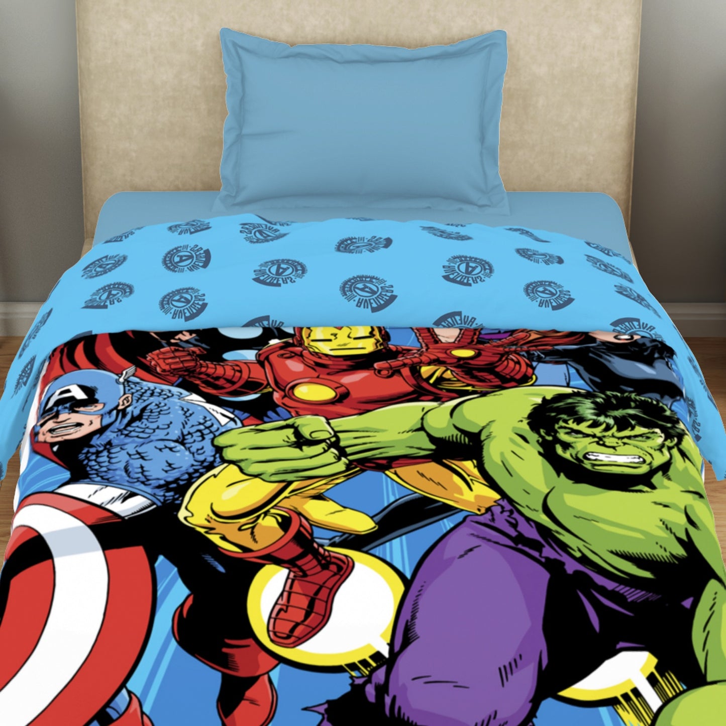 Kids 100 % Cotton Single Quilt, 132 TC, Character, Dark Blue