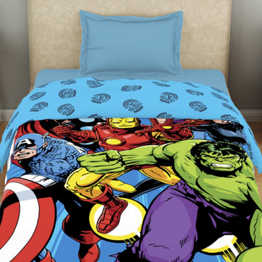 Kids 100 % Cotton Single Quilt, 132 TC, Character, Dark Blue
