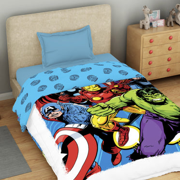 Kids 100 % Cotton Single Quilt, 132 TC, Character, Dark Blue