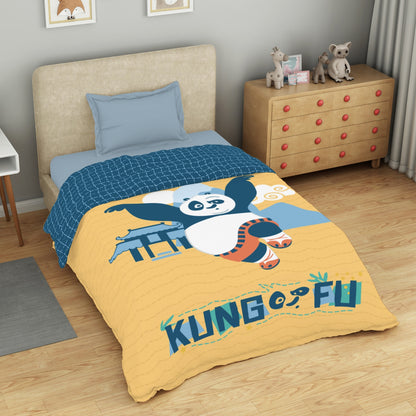 Kids 100 % Cotton Single Quilt, 132 TC, Character, Yellow