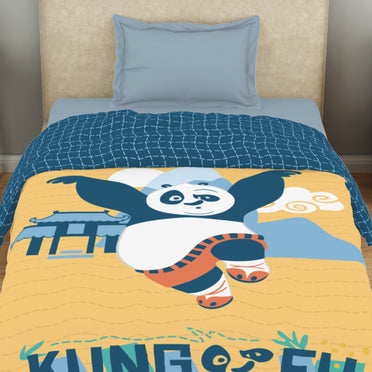 Kids 100 % Cotton Single Quilt, 132 TC, Character, Yellow
