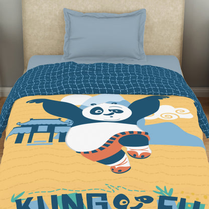 Kids 100 % Cotton Single Quilt, 132 TC, Character, Yellow