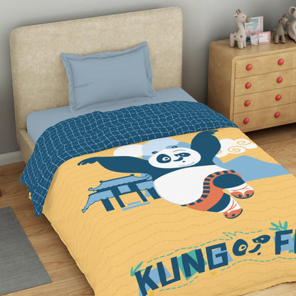 Kids 100 % Cotton Single Quilt, 132 TC, Character, Yellow