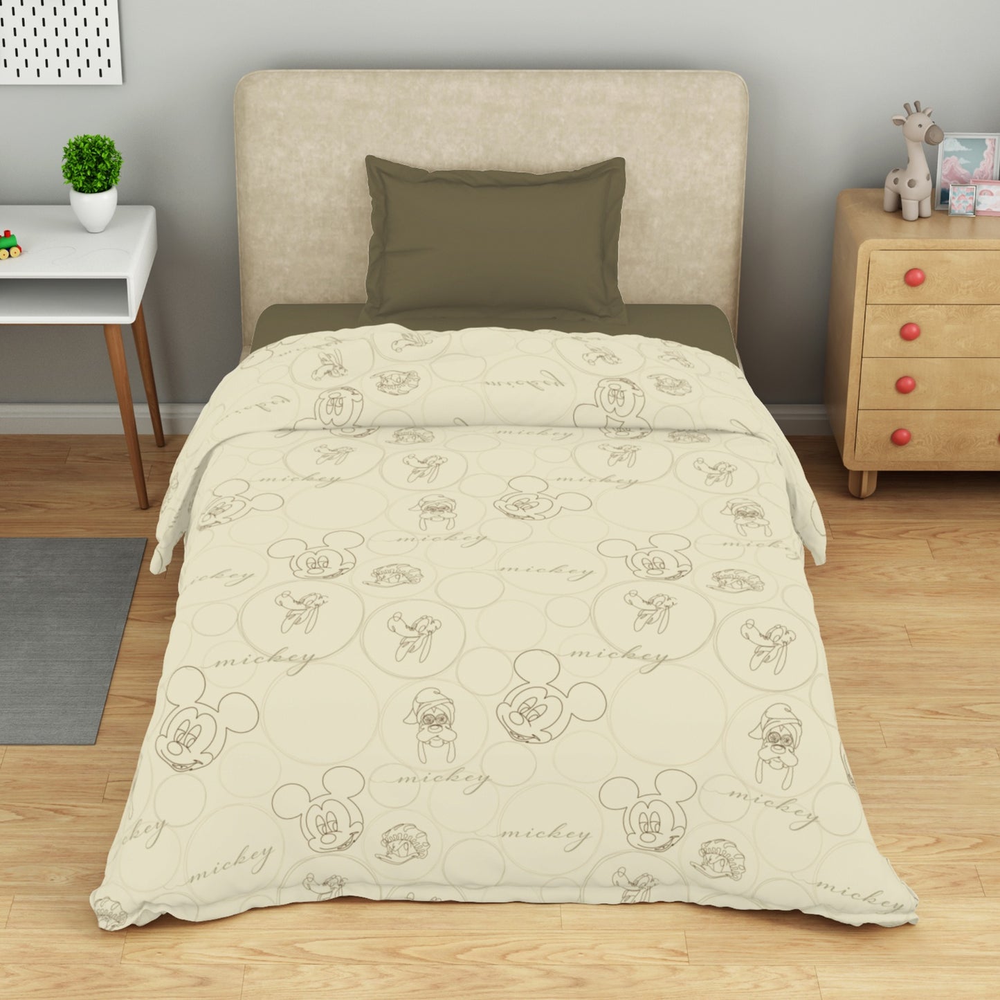 Kids 100 % Cotton Top Sheet, 170 TC, Character, Beige