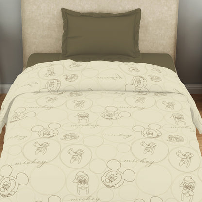 Kids 100 % Cotton Top Sheet, 170 TC, Character, Beige