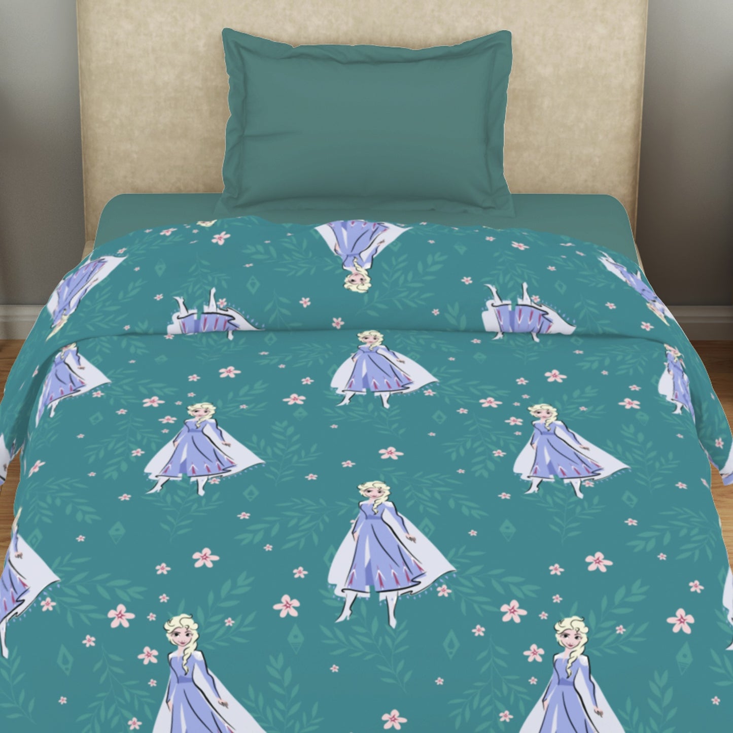 Kids 100 % Cotton Top Sheet, 170 TC, Character, Teal