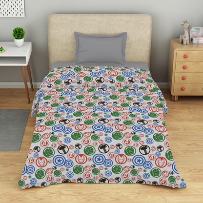 Kids 100 % Cotton Top Sheet, 170 TC, Character, Light Grey
