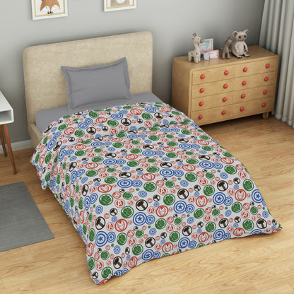 Kids 100 % Cotton Top Sheet, 170 TC, Character, Light Grey