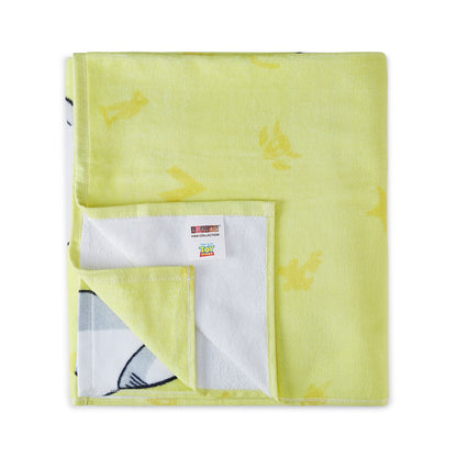 Kids 100% Cotton Bath Towel, 380 GSM, Character, Light Yellow