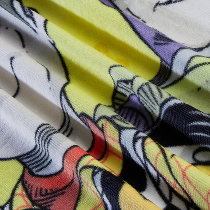 Kids 100% Cotton Bath Towel, 380 GSM, Character, Light Yellow