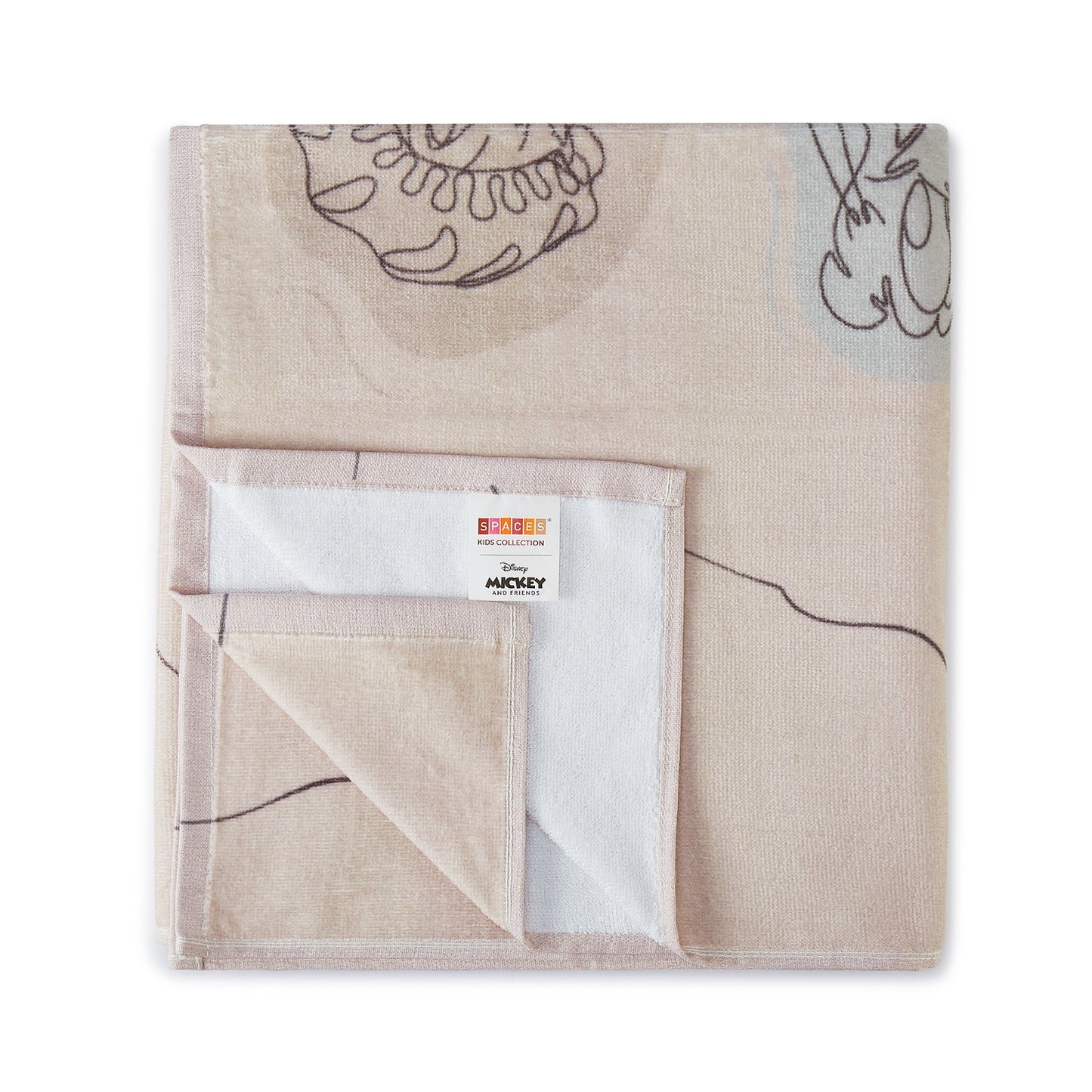 Kids 100% Cotton Bath Towel, 380 GSM, Character, Beige