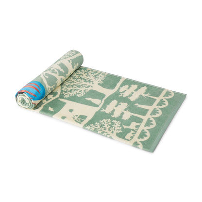 Kids 100% Cotton Bath Towel, 380 GSM, Character, Light Green