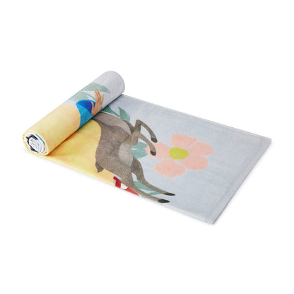 Kids 100% Cotton Bath Towel, 380 GSM, Character, Grey