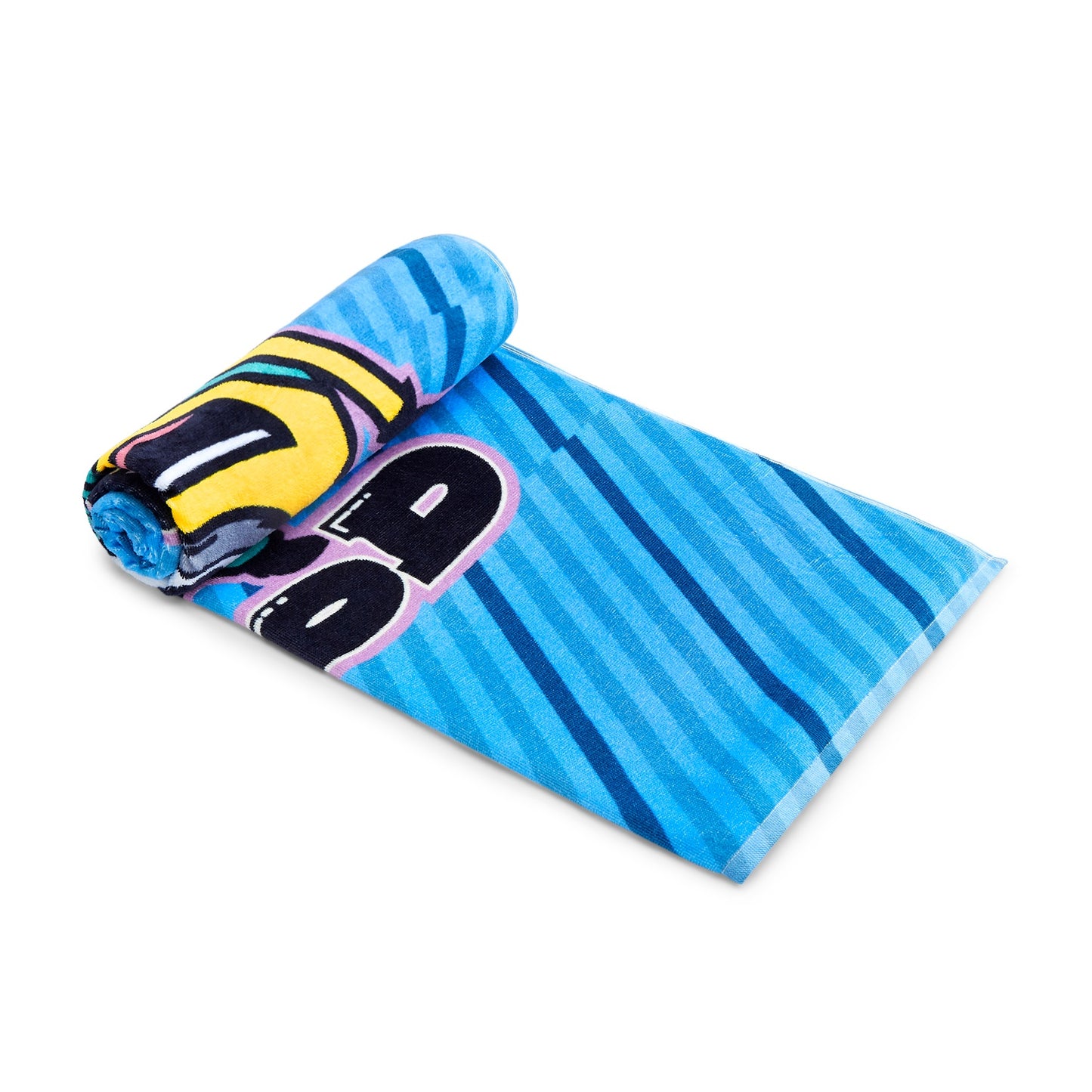Kids 100% Cotton Bath Towel, 380 GSM, Character, Blue