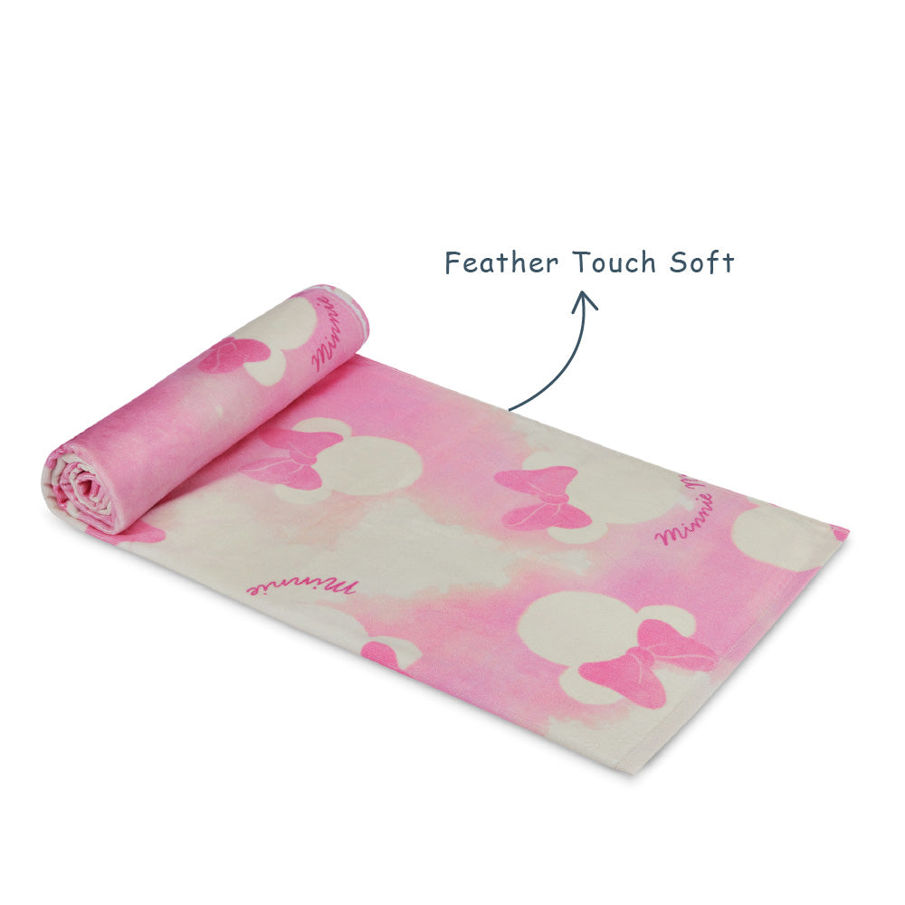 Teenz 100% Cotton Bath Towel, 450 GSM, Character, Pink