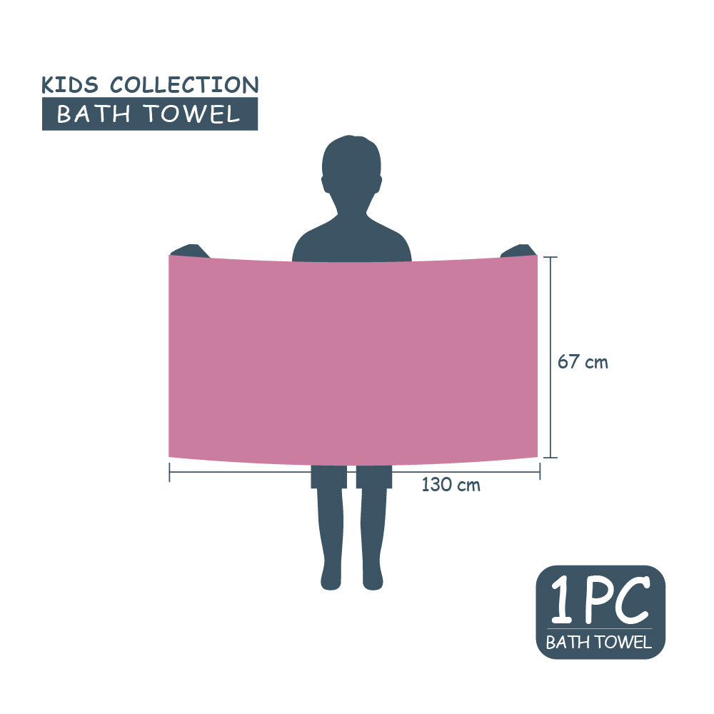 Teenz 100% Cotton Bath Towel, 450 GSM, Character, Pink