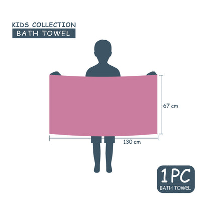 Teenz 100% Cotton Bath Towel, 450 GSM, Character, Pink