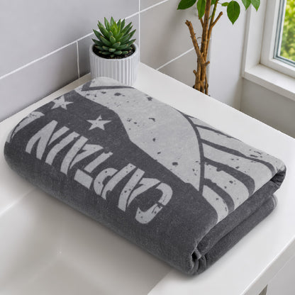 Teenz 100% Cotton Bath Towel, 450 GSM, Character, Dark Grey