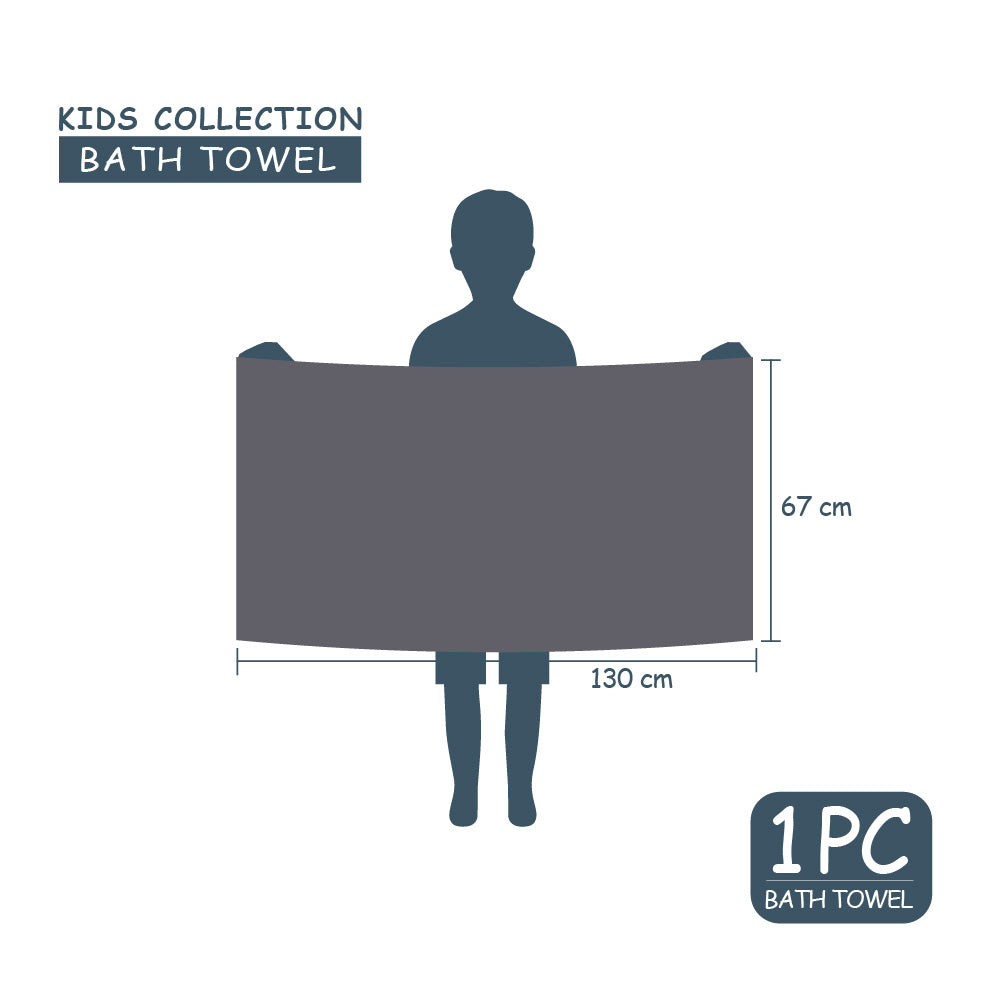 Teenz 100% Cotton Bath Towel, 450 GSM, Character, Dark Grey