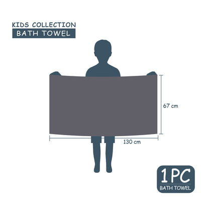 Teenz 100% Cotton Bath Towel, 450 GSM, Character, Dark Grey