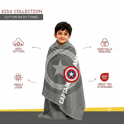Teenz 100% Cotton Bath Towel, 450 GSM, Character, Dark Grey