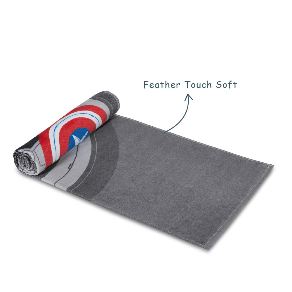 Teenz 100% Cotton Bath Towel, 450 GSM, Character, Dark Grey