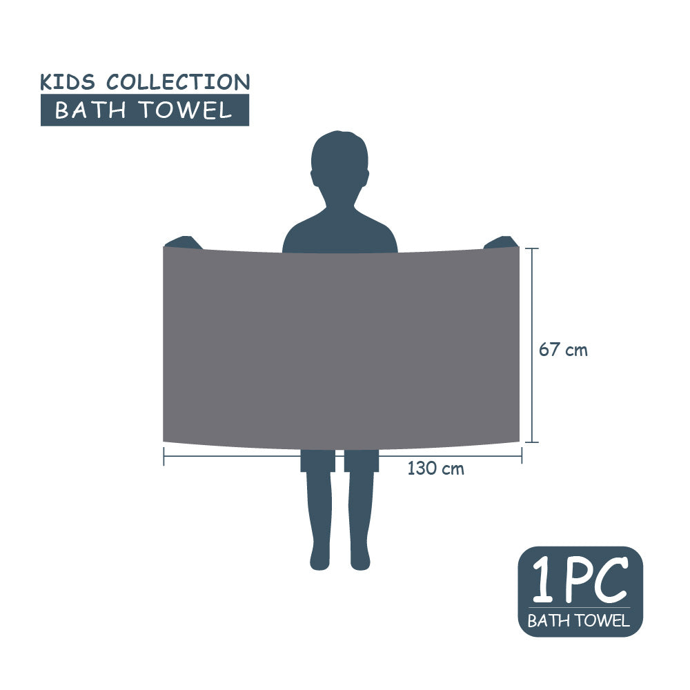Teenz 100% Cotton Bath Towel, 450 GSM, Character, Dark Grey