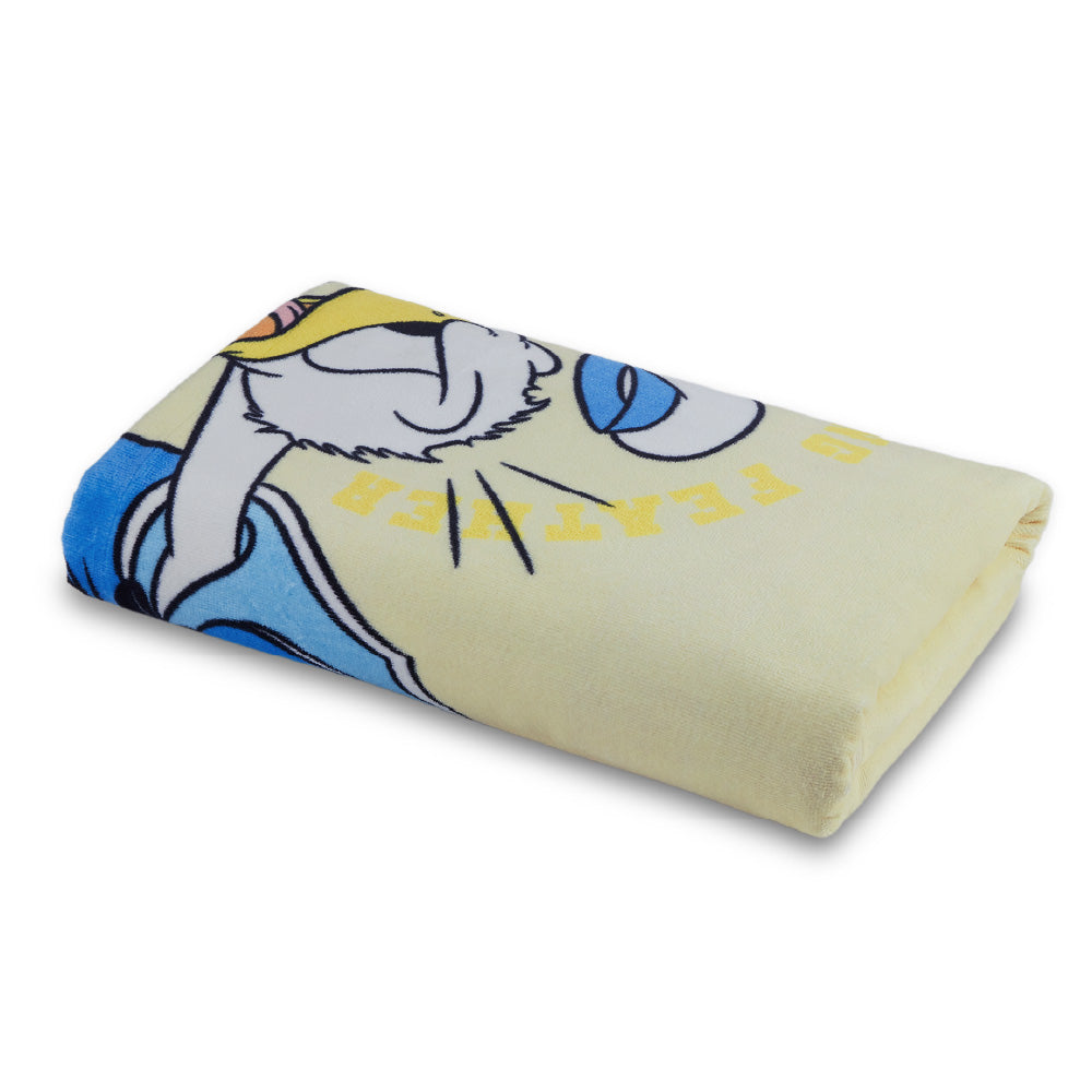 Teenz 100% Cotton Bath Towel, 450 GSM, Character, Light Yellow