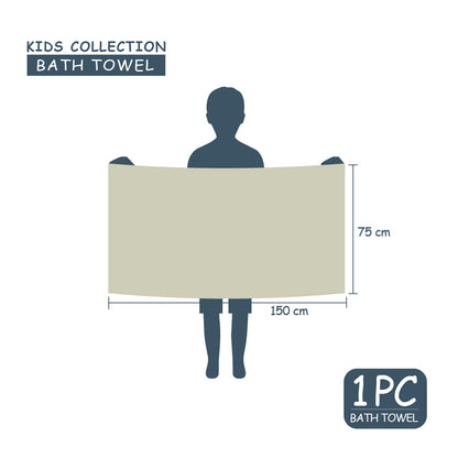 Teenz 100% Cotton Bath Towel, 450 GSM, Character, Light Yellow
