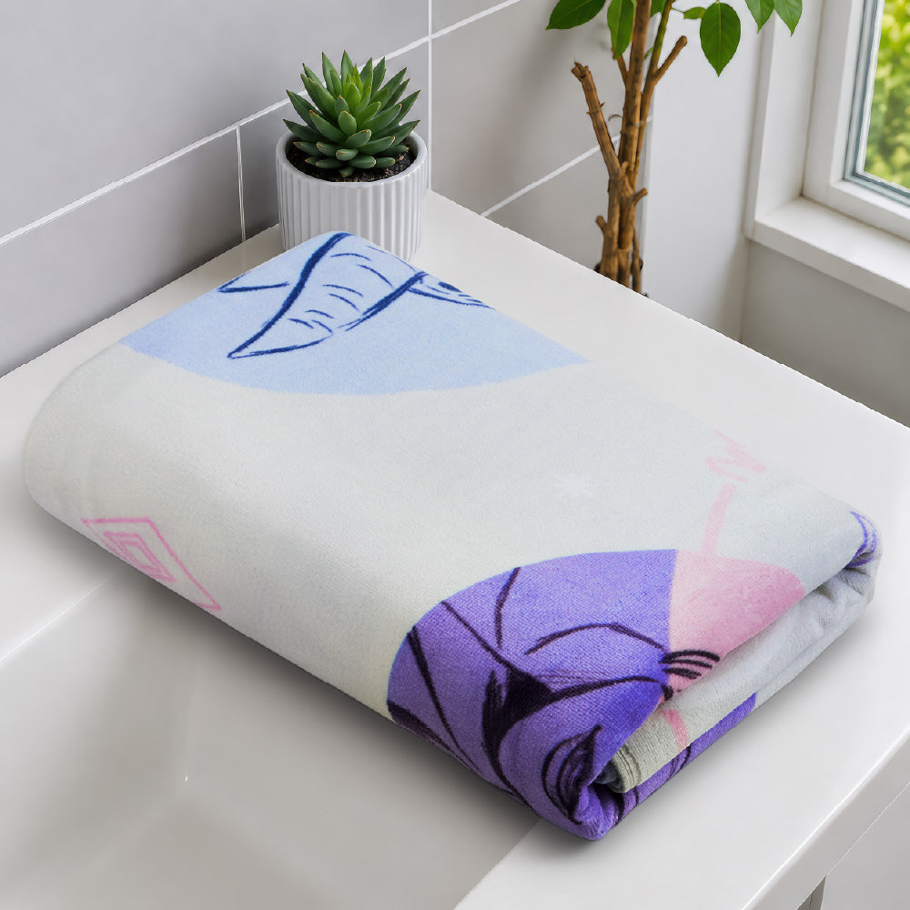 Teenz 100% Cotton Bath Towel, 450 GSM, Character, Cream