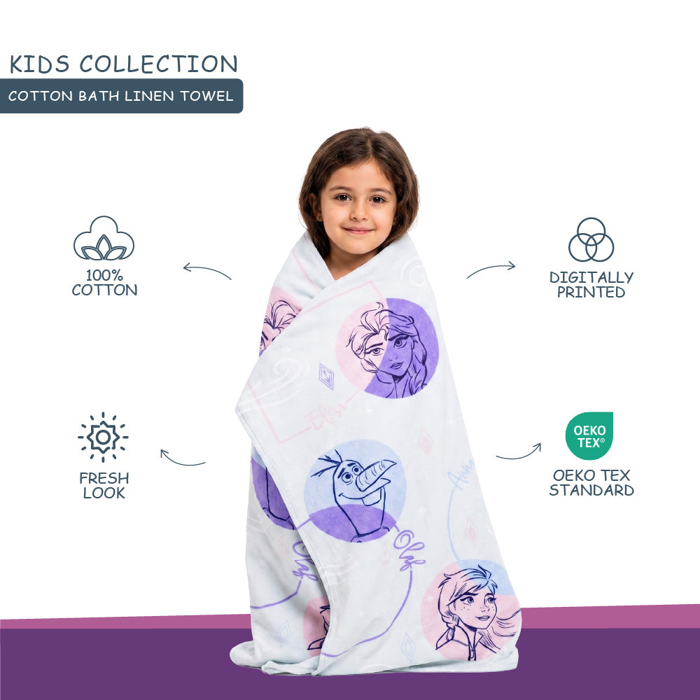 Teenz 100% Cotton Bath Towel, 450 GSM, Character, Cream
