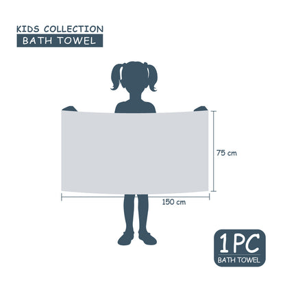 Teenz 100% Cotton Bath Towel, 450 GSM, Character, Cream