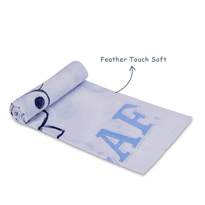 Teenz 100% Cotton Bath Towel, 450 GSM, Character, Light Blue