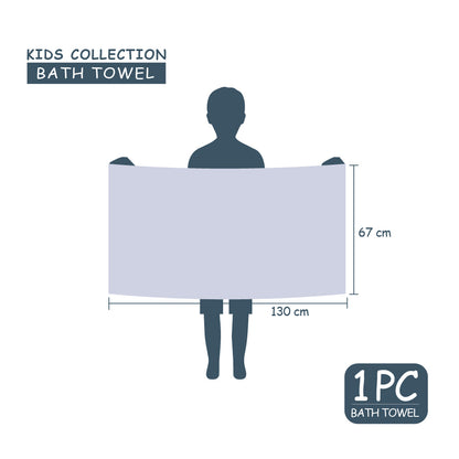 Teenz 100% Cotton Bath Towel, 450 GSM, Character, Light Blue