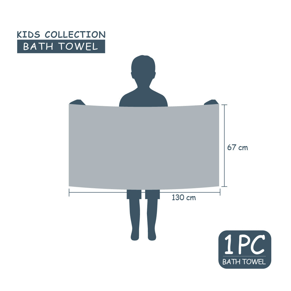 Teenz 100% Cotton Bath Towel, 450 GSM, Character, Grey