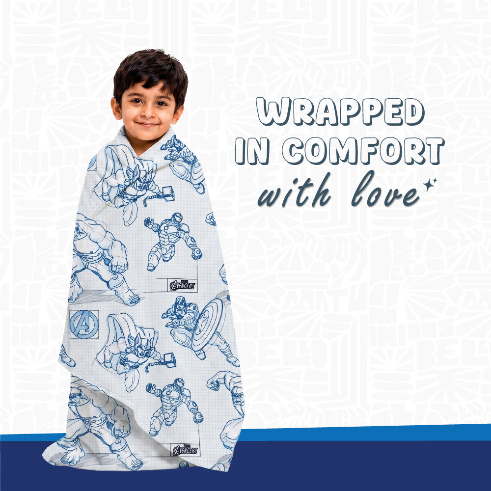 Teenz 100% Cotton Bath Towel, 450 GSM, Character, Light Blue