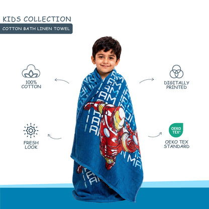 Teenz 100% Cotton Bath Towel, 450 GSM, Character, Blue