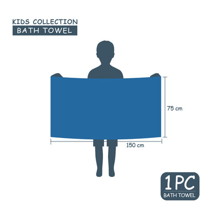 Teenz 100% Cotton Bath Towel, 450 GSM, Character, Blue