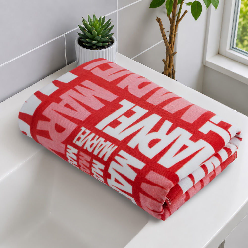 Teenz 100% Cotton Bath Towel, 450 GSM, Character, Red