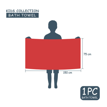 Teenz 100% Cotton Bath Towel, 450 GSM, Character, Red